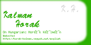 kalman horak business card